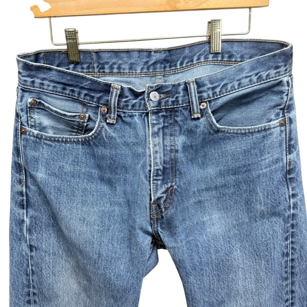 Levis 505 Regular Fit‎ Straight Leg Blue Denim Jeans Mens 33x36 Medium Wash